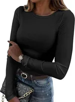 Slim Fit Casual Basic Top - Black
