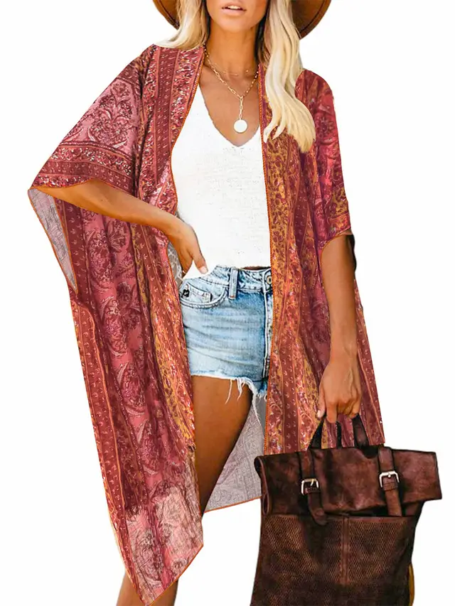 Printed Cardigan Multi color Sun Protection Blouse Women T211214 - Shop at LoveMi