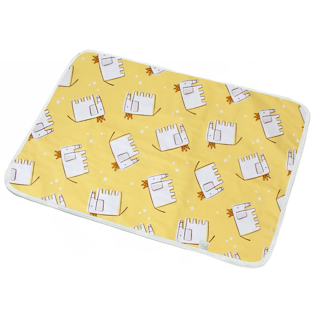 Breathable Cotton Cartoon Waterproof Insulation Pad - Yellow Elephant - View 1