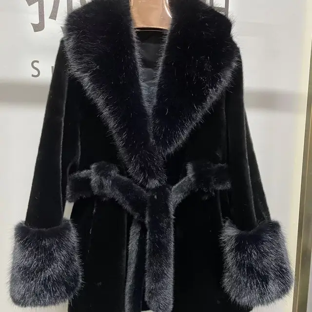 Lantern Ring Baoou Mink Fur Coat Advanced Fashion Version Black - Shop at LoveMi