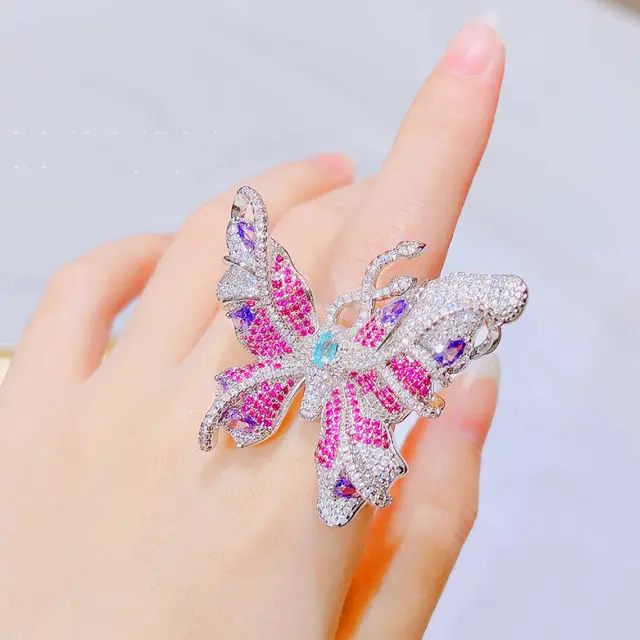 High end Lavender Purple Butterfly Ring Dream Butterfly Ring - Shop at LoveMi