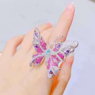 High-end Lavender Purple Butterfly Ring - Dream Butterfly Ring
