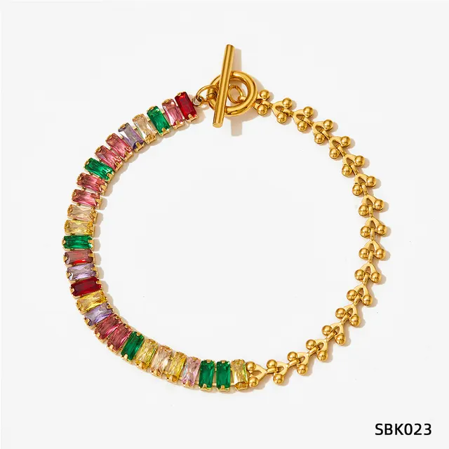 Design Sense Wheat Chain Stitching Zircon Bracelet Sbk023 - Shop at LoveMi