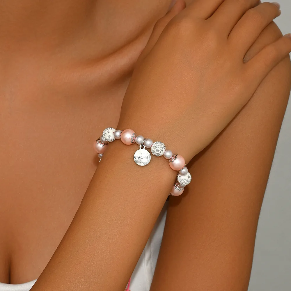 Pearl Bracelet English Letter Special-interest Design - Sl7721