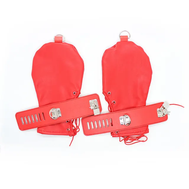 Creative Solid Color Casual PU Gloves Suit Red Dog Palm - Shop at LoveMi