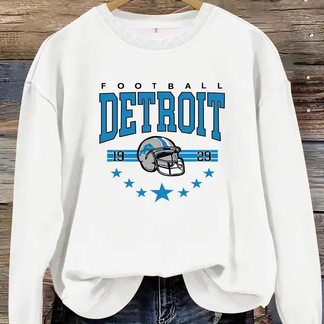 Women's Long Sleeve Round Neck Printed Pullover Sweater White - Shop at LoveMi