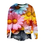 Spring And Autumn Round Neck Sweater Love 3D Digital Printing Top For Women - Ylch2110-S