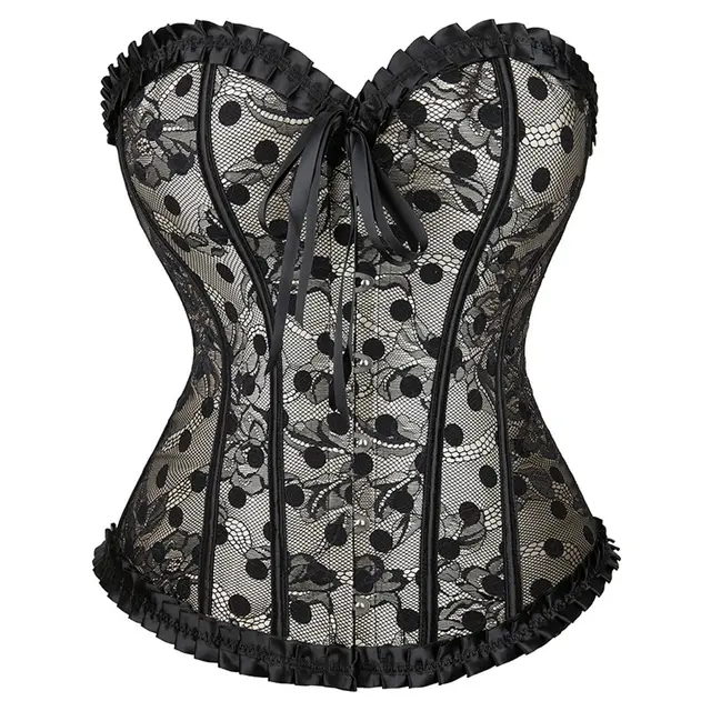 Ladies New Polka Dot Court Body Corset Apricot - Shop at LoveMi