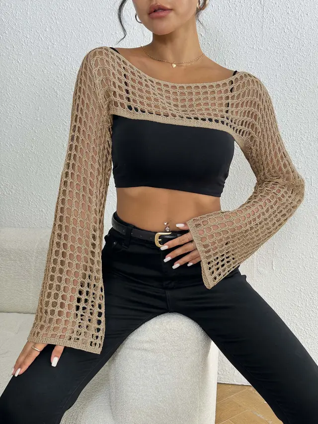 Beach Cover up Women's Short Top Khaki - Shop at LoveMi