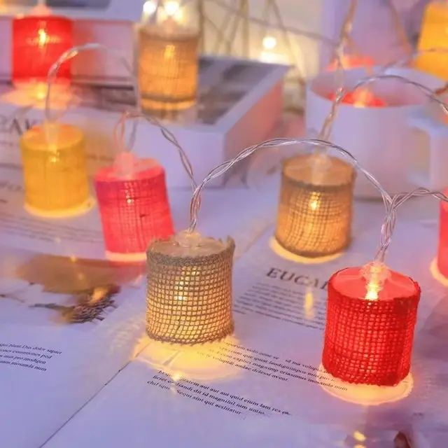 Valentine's Day Christmas Festival LED Lighting Chain Color Linen Warm Light - Shop at LoveMi