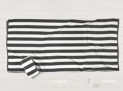 Quick drying Striped Cotton Beach Towel Super Absorbent Towel Gray - Shop at LoveMi