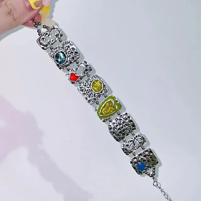 Embossed Color Enamel Bracelet Yellow - Shop at LoveMi