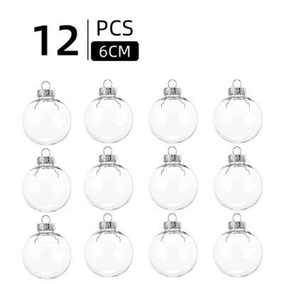 Christmas Ball Transparent PET Shatterproof DIY Pendant Plastic Ball 6Cm12 Pack - Shop at LoveMi