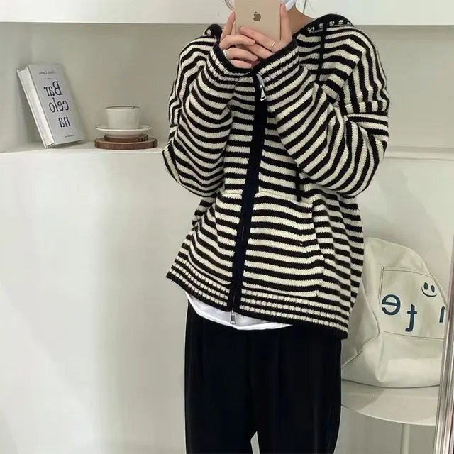 Winter Cardigan New Casual Loose Top Black - Shop at LoveMi