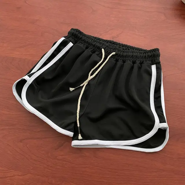 Women's Sports Style Elastic Waist Casual Shorts Black - Shop at LoveMi