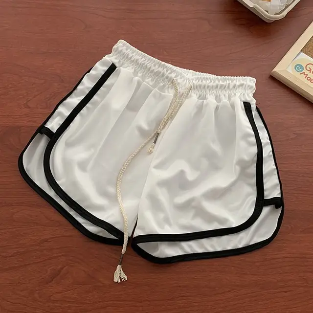 Women's Sports Style Elastic Waist Casual Shorts White - Shop at LoveMi
