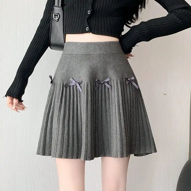 Fashion Personalized Knitted Skirt For Women Dark Gray - Shop at LoveMi