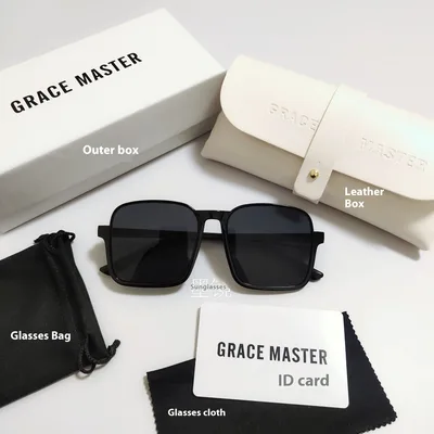 Women's Retro Simple Square Semi rimless Sunglasses Gray Boxed - Shop at LoveMi