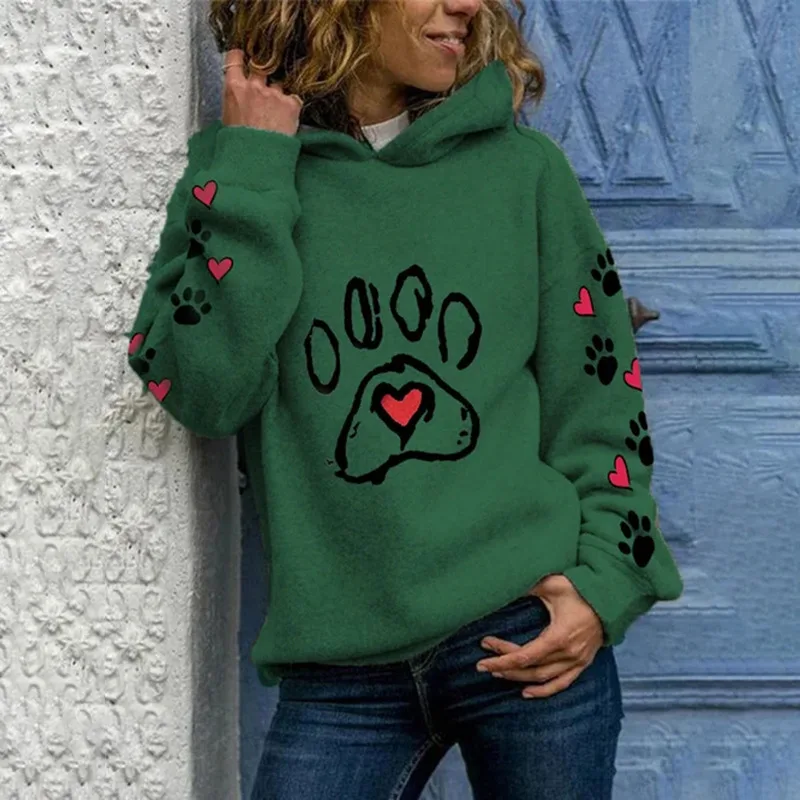 Women's Casual Cartoon Printed Hooded Sweatshirt Ynt2362 4Xl - Shop at LoveMi