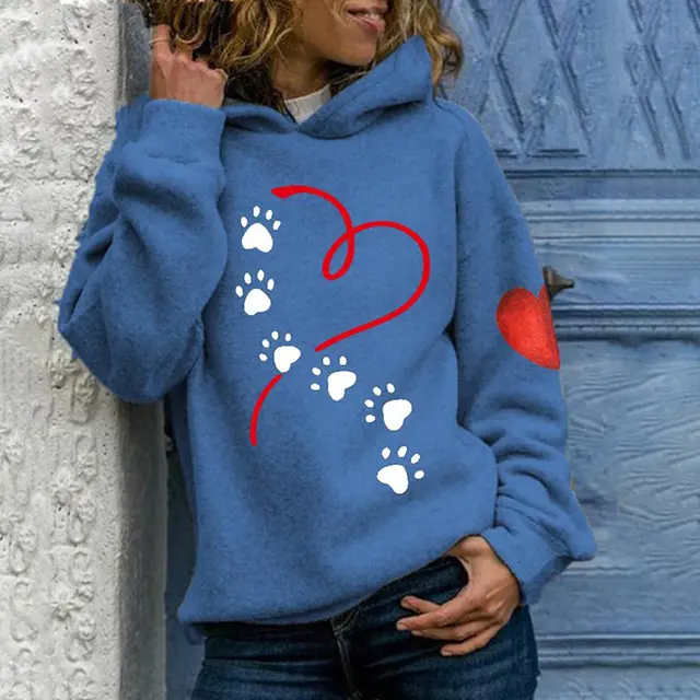 Women's Casual Cartoon Printed Hooded Sweatshirt Ynt2368 - Shop at LoveMi