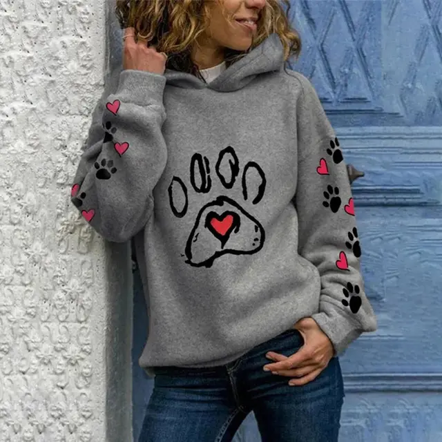Women's Casual Cartoon Printed Hooded Sweatshirt Ynt2369 - Shop at LoveMi