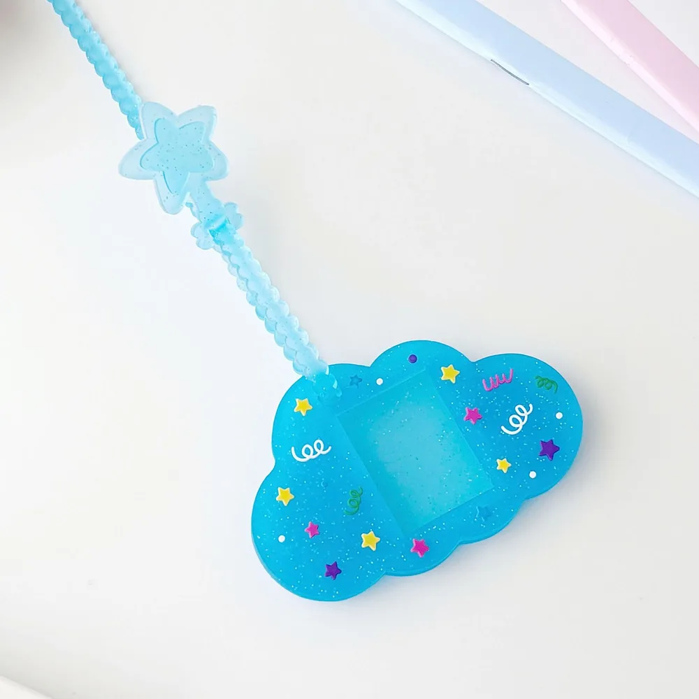 Card Holder ID Photo Photo Mini Truck Soft Rubber Rope Blue Cloud With Rope - Shop at LoveMi