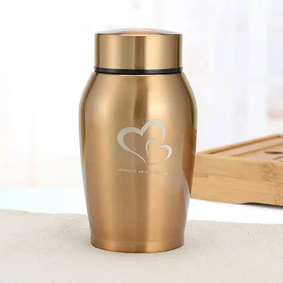 Pet Funeral Supplies Dogs And Cats Stainless Steel Funeral Urn Small Gold - Shop at LoveMi