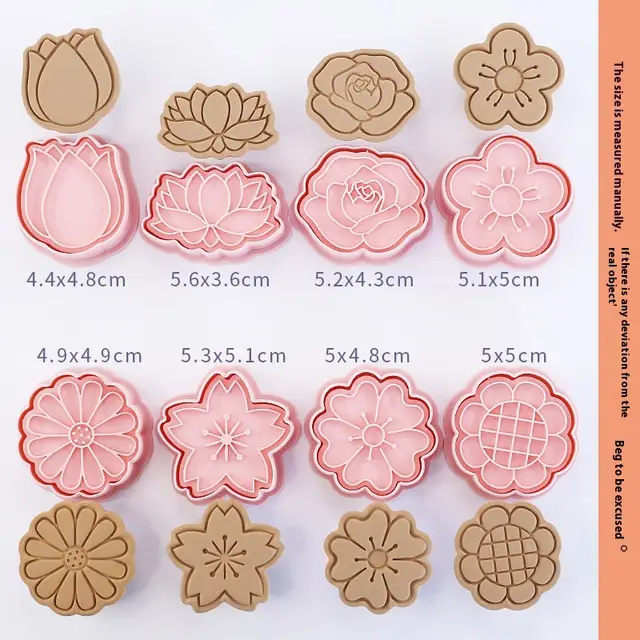 Flower Biscuit Mold Sugar Flipping Baking Cake Tool 8 Flowers - Shop at LoveMi