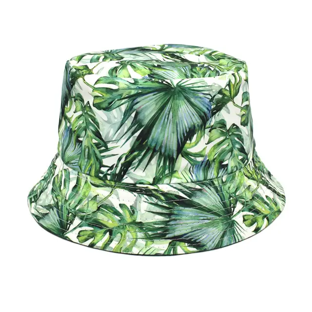 European And American New Plant Printing Bucket Hat Women 2Style - Shop at LoveMi
