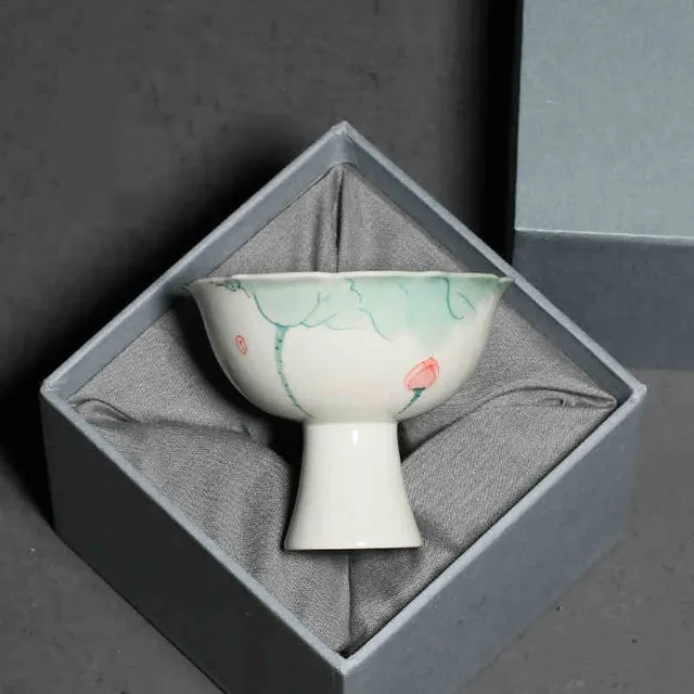 Hand Painted Lotus Goblet Sunflower Cup Style D Gift - Shop at LoveMi