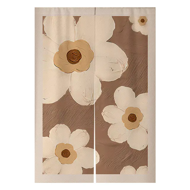 Cream Flowers Simple Door Curtain Bathroom Windshield Flower Color 13Style - Shop at LoveMi