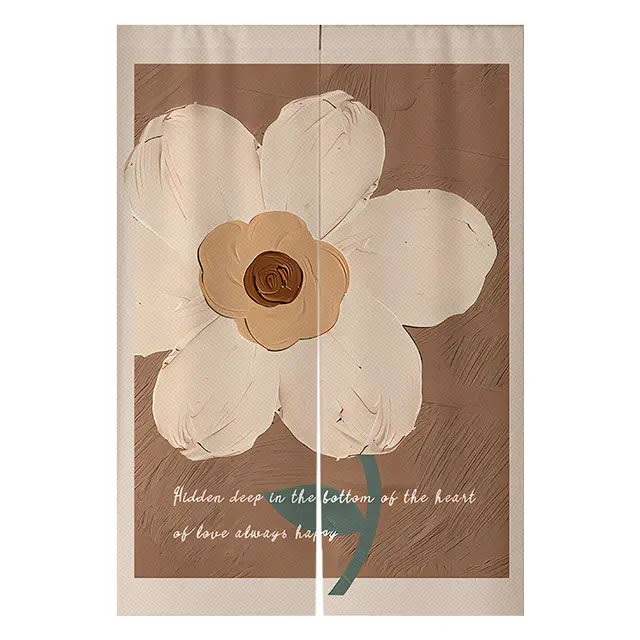 Cream Flowers Simple Door Curtain Bathroom Windshield Flower Color 4Style - Shop at LoveMi