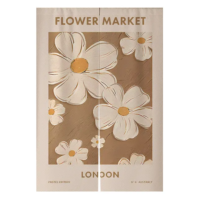 Cream Flowers Simple Door Curtain Bathroom Windshield Flower Color 5Style - Shop at LoveMi