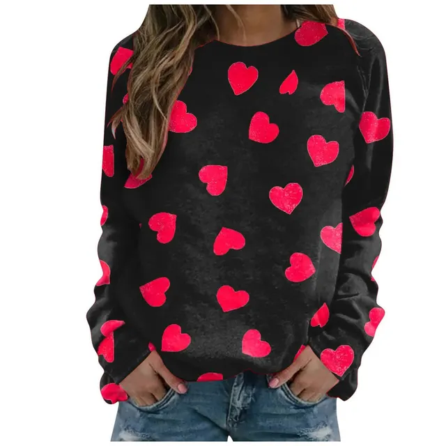 Pattern Printing Long Sleeve Loose Sweatshirt Rhza221411N - Shop at LoveMi