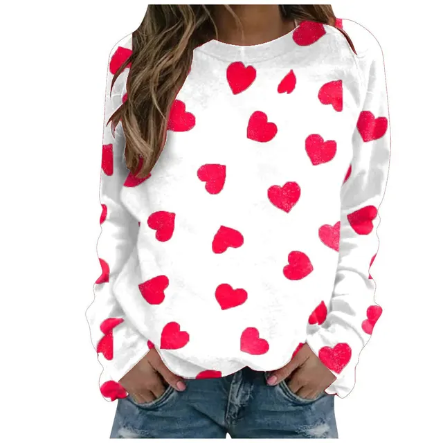 Pattern Printing Long Sleeve Loose Sweatshirt Rhza221411S - Shop at LoveMi
