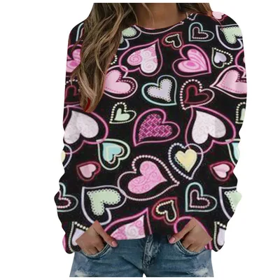 Pattern Printing Long Sleeve Loose Sweatshirt Rhza221411T 3Xl - Shop at LoveMi