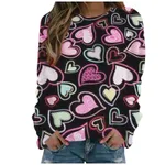 Pattern Printing Long Sleeve Loose Sweatshirt - Rhza221411T-3Xl