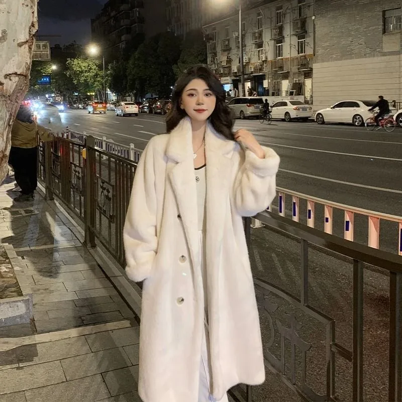 Slimming High end Temperament Popular Long Coat High Elegant Beige - Shop at LoveMi