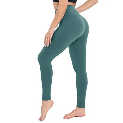 Solid Color High Waist Cropped Leggings Green - Shop at LoveMi