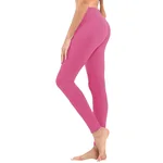 Solid Color High Waist Cropped Leggings - Solid Color Pink