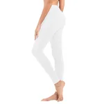 Solid Color High Waist Cropped Leggings - Solid Color White