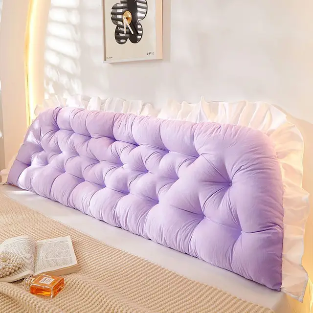 Bedside Cushion Soft Bag Sofa Waist Support Light Purple - Shop at LoveMi