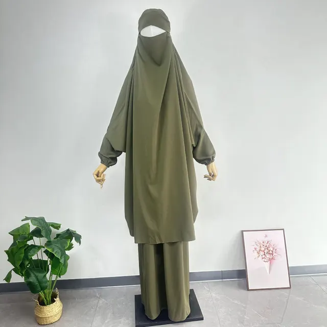 Women's Solid Color Dress Loose Robe Two piece Set Army Green - Shop at LoveMi