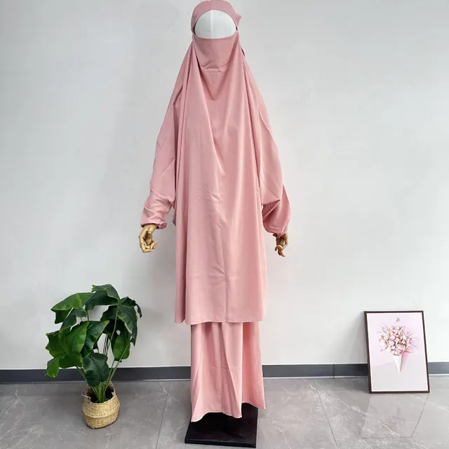 Women's Solid Color Dress Loose Robe Two piece Set Pink - Shop at LoveMi