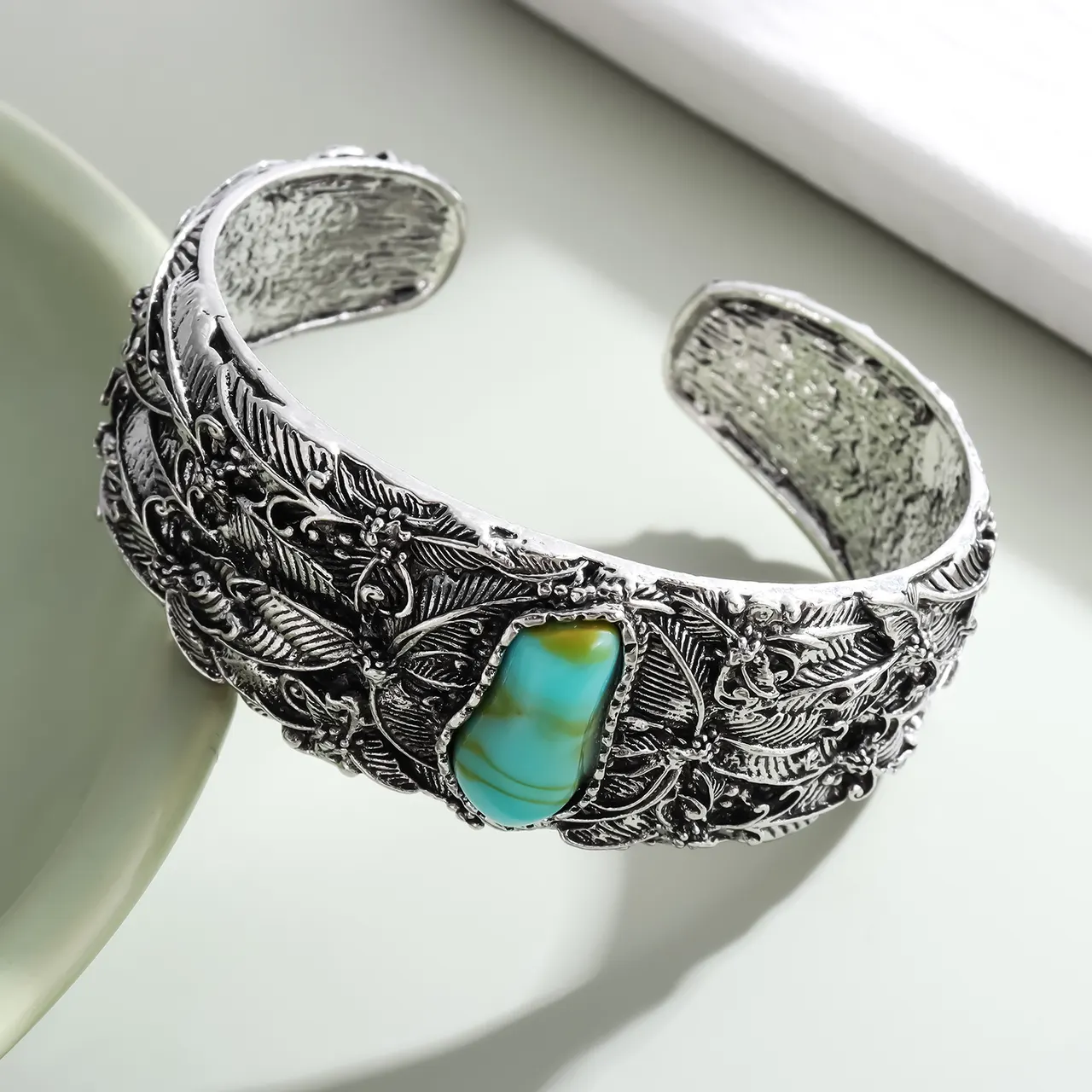 Alloy Electroplated Men's Turquoise Butterfly Bracelet - Retro