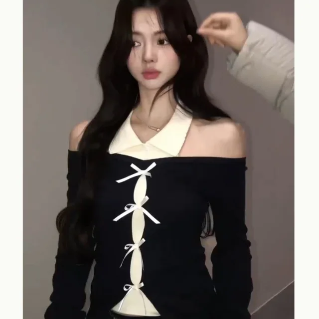 Women's Autumn Pure Sweater Top Black - Shop at LoveMi