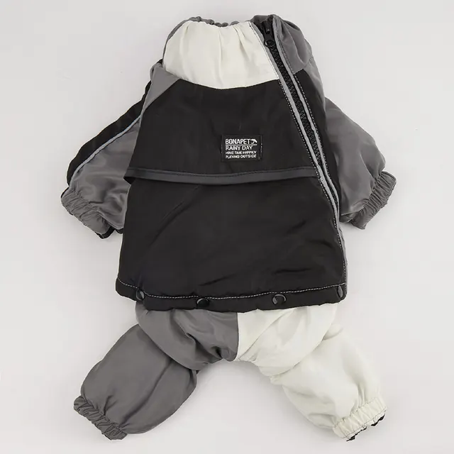 Pet Winter Color Matching Cotton padded Clothes Dog Medium Large Dog Warm And Comfortable Black And White - Shop at LoveMi