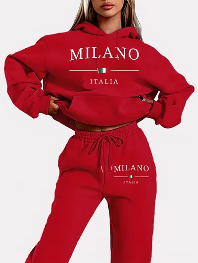 Trendy Plus Size Fleece lined Sweater Suit Red - Shop at LoveMi