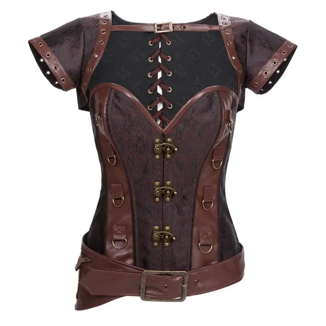 Gothic Brown Steel Rib Waist Top Brown - Shop at LoveMi