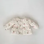 Girls' Compressed Cotton Fleece Lined Long Coat - Beige